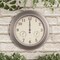 Patio Wall Clock Thermometer 18 Inch Silver Waterproof Indoor Outdoor Decor